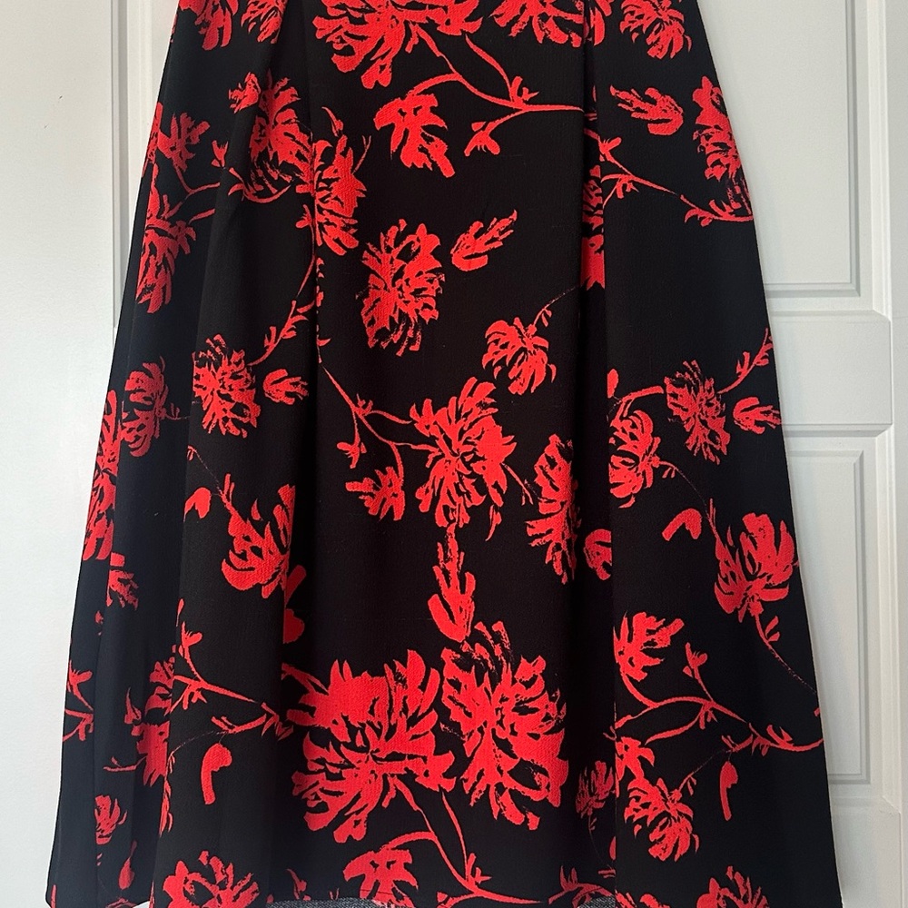 Floral Black and Red Women's Skirt